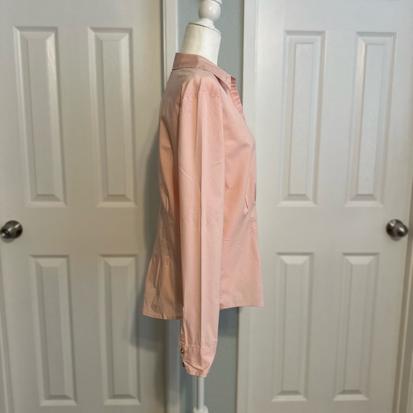 New York & Co - Button Down Rhinestone Button Long Sleeve Pink Size Large - Picture 3 of 6